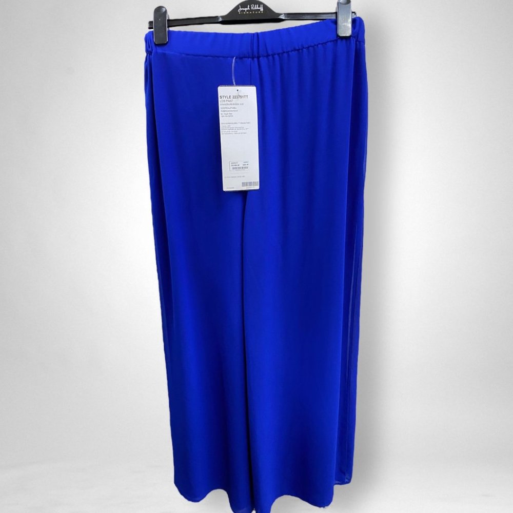 NEW Size 6 Joseph Ribkoff Blue High Waist Pull On Chiffon Palazzo Pants 223751TT - Picture 6 of 7